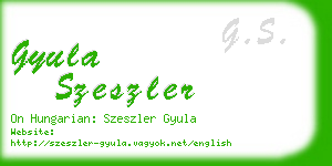 gyula szeszler business card